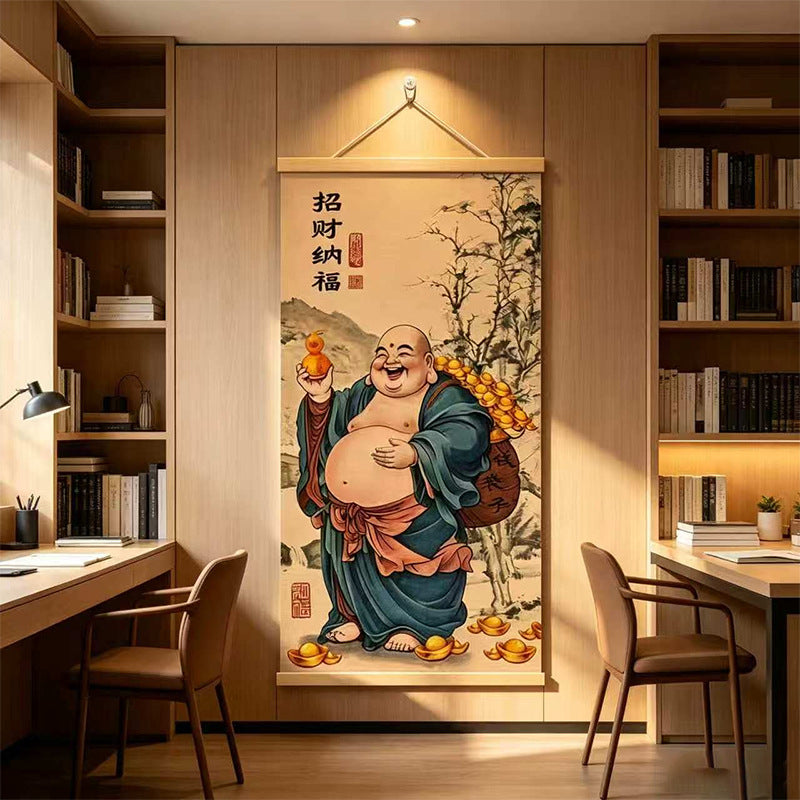 Zen Style Maitreya Buddha Wall Art for Living Room and Entryway Decor