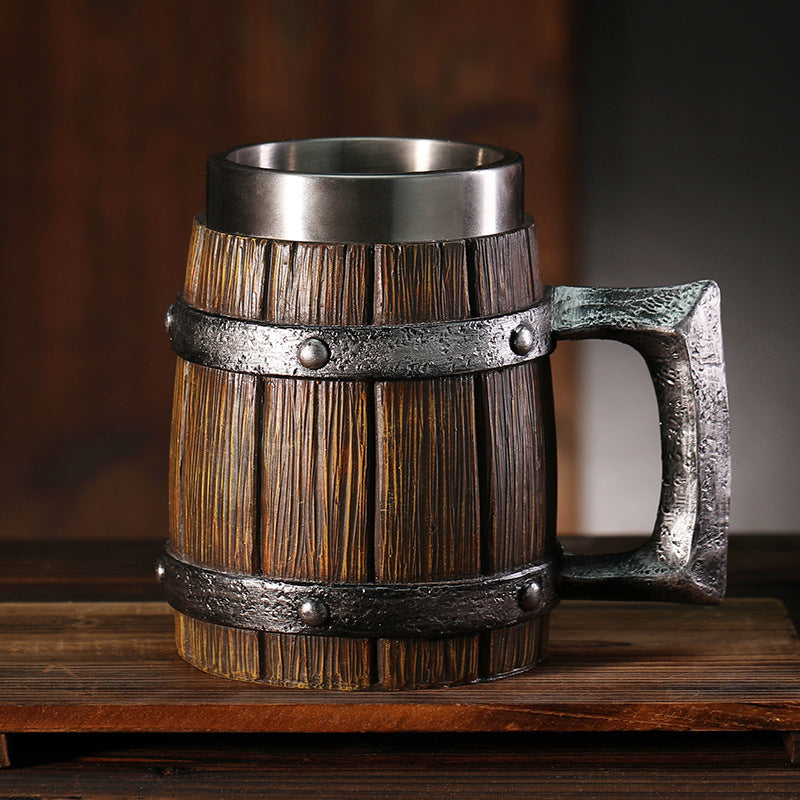 Zhengyu Wooden Barrel Beer Cup - Stainless Steel