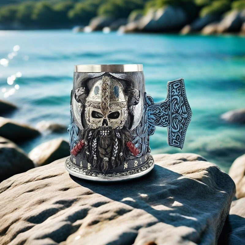 Zhengyu Viking Warrior Statue Beer Mug - 770g