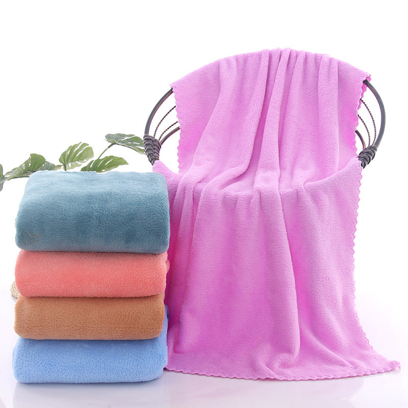 Thick Coral Fleece Bath Towel – Absorbent Women’s Wrap