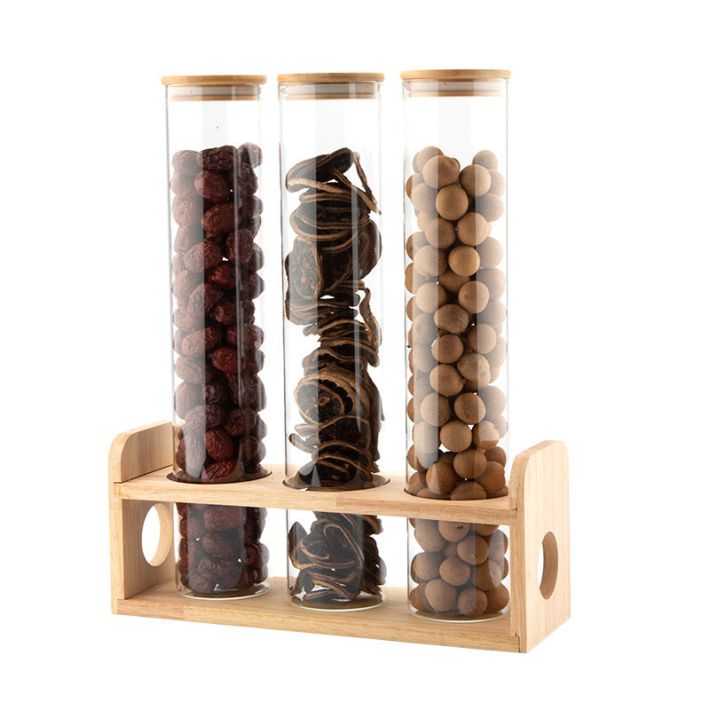 Wooden & Iron Coffee Bean Jar Display Stand
