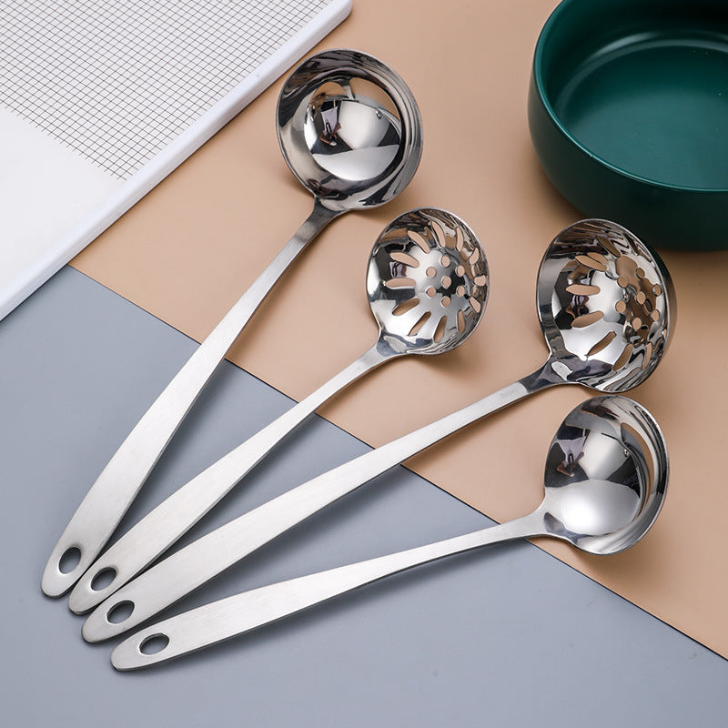Stainless Steel Long Handle Spoon Set – Soup & Colander