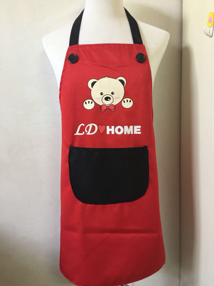 Custom Cartoon Bear Kitchen Apron – Anti-Oil Bib