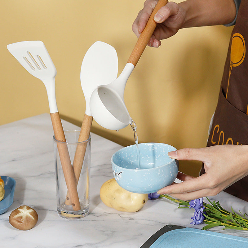 12-Piece Food-Grade Silicone Kitchen Utensil Set – Non-Stick, Heat-Resistant Spatulas & Spoons for Household Use in Nepal