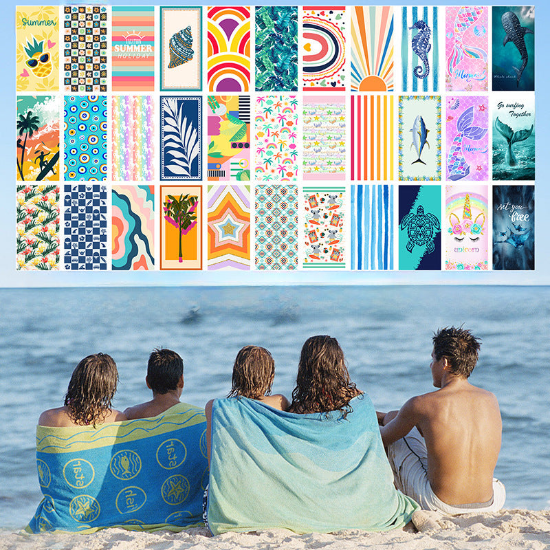 Quick-Drying Velvet Bath Towel – Customizable Beach Towel