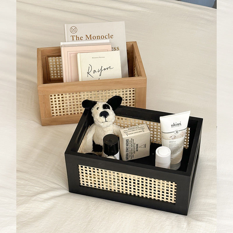 Retro Bamboo Desktop Storage Organizer