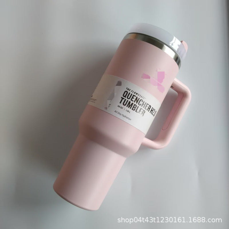 30oz Straw Thermos Cup with Bag – 304 Steel Travel Mug