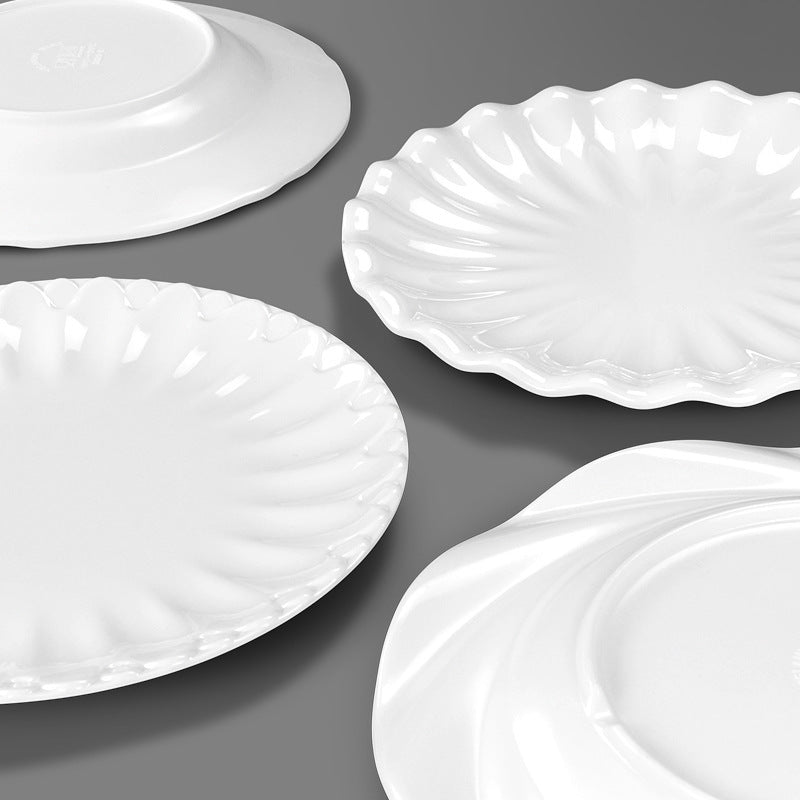 A5 Melamine White Tableware Plate for Hot Pot & BBQ