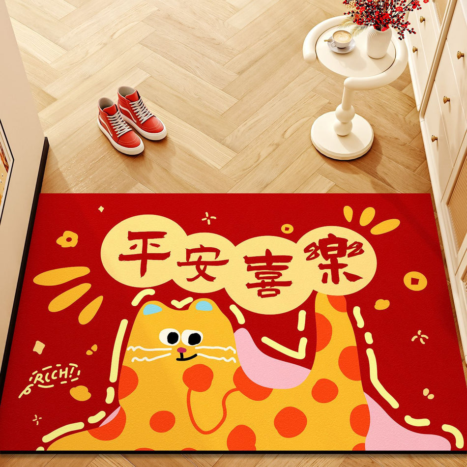 Year of the Horse Diatom Mud Floor Mat – Absorbent, Quick-Drying, Cuttable Entrance Mat