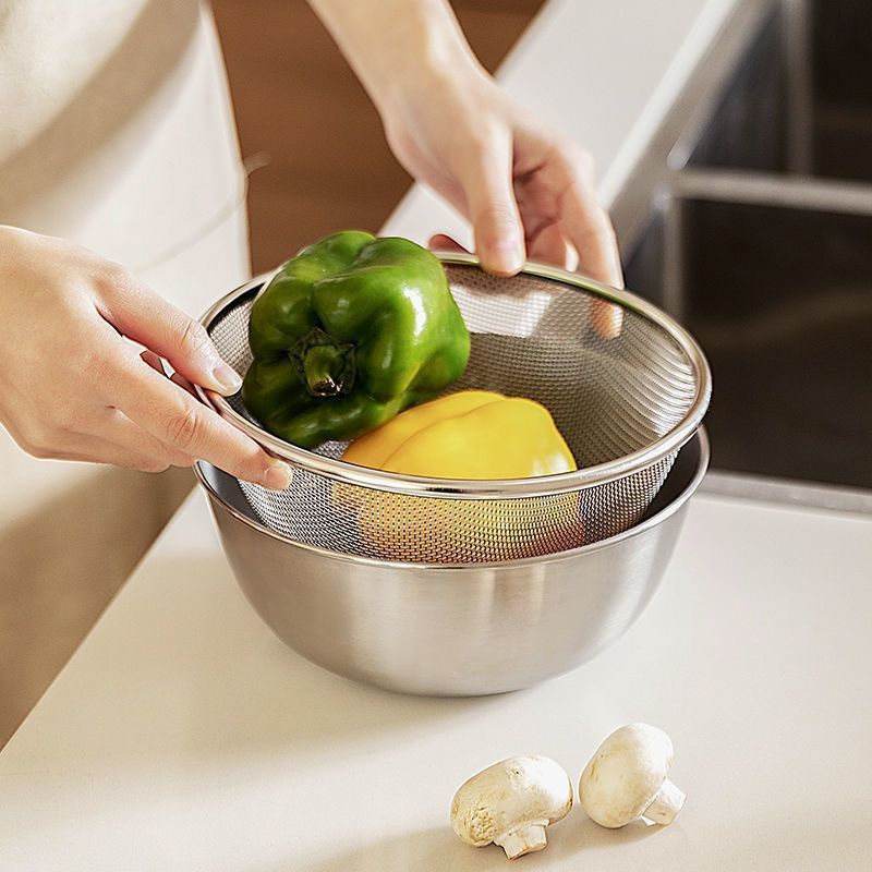 Extra Thick Stainless Steel Vegetable Draining Basket