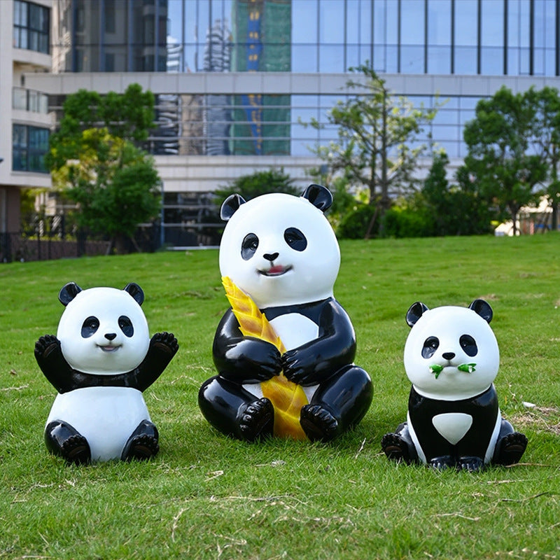 Climbing Panda Sculpture – Fiberglass Garden Decor