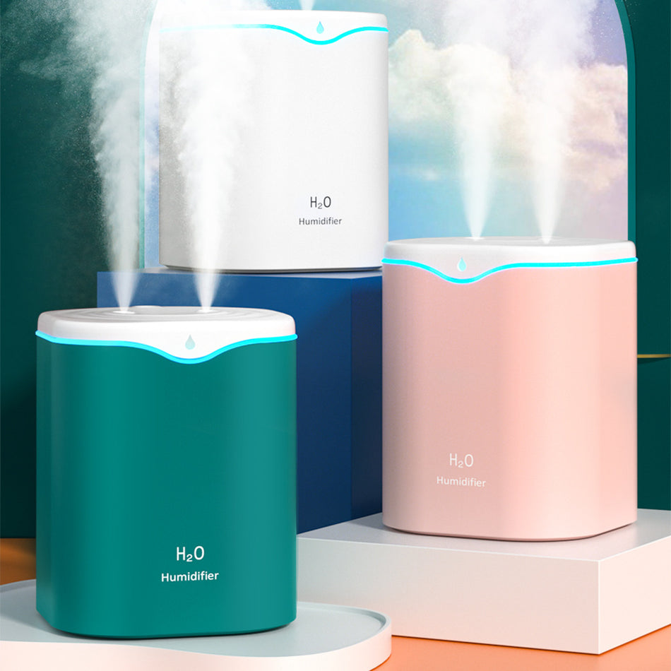 Silent 2L Dual-Spray Large-Capacity Aromatherapy Humidifier for Home & Office