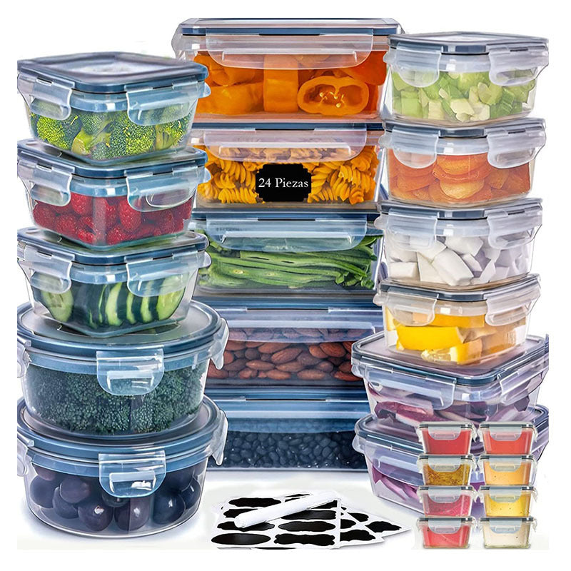 Single-Layer Microwaveable Plastic Bento Box Lockable Lunch Box