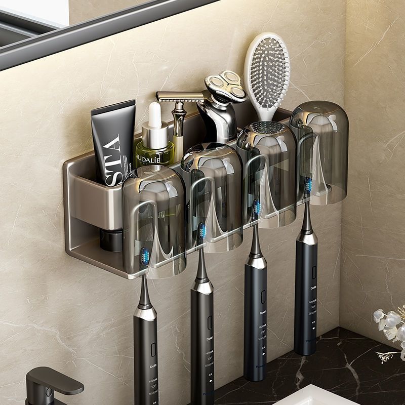 Toilet Toothbrush & Cup Holder Wall Rack