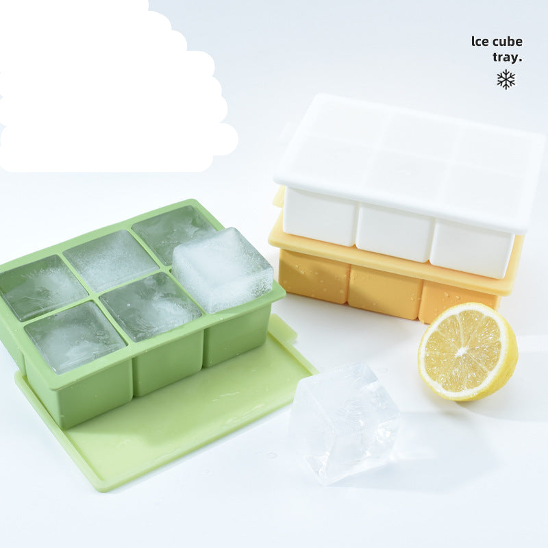 DIY 6-Hole Large Ice Cube Mold with Lid