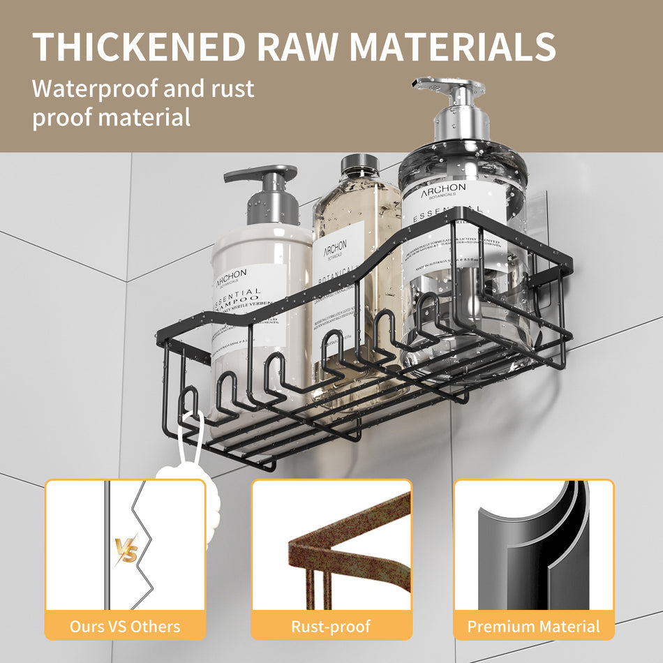 Wall-Mounted Bathroom Punch-Free Storage Rack
