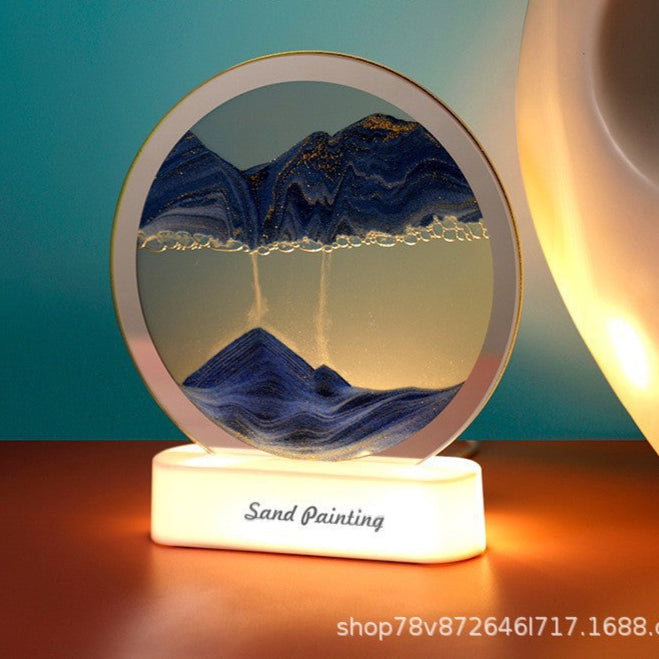 3D Quicksand Hourglass Night Light – Colorful Desktop Lamp
