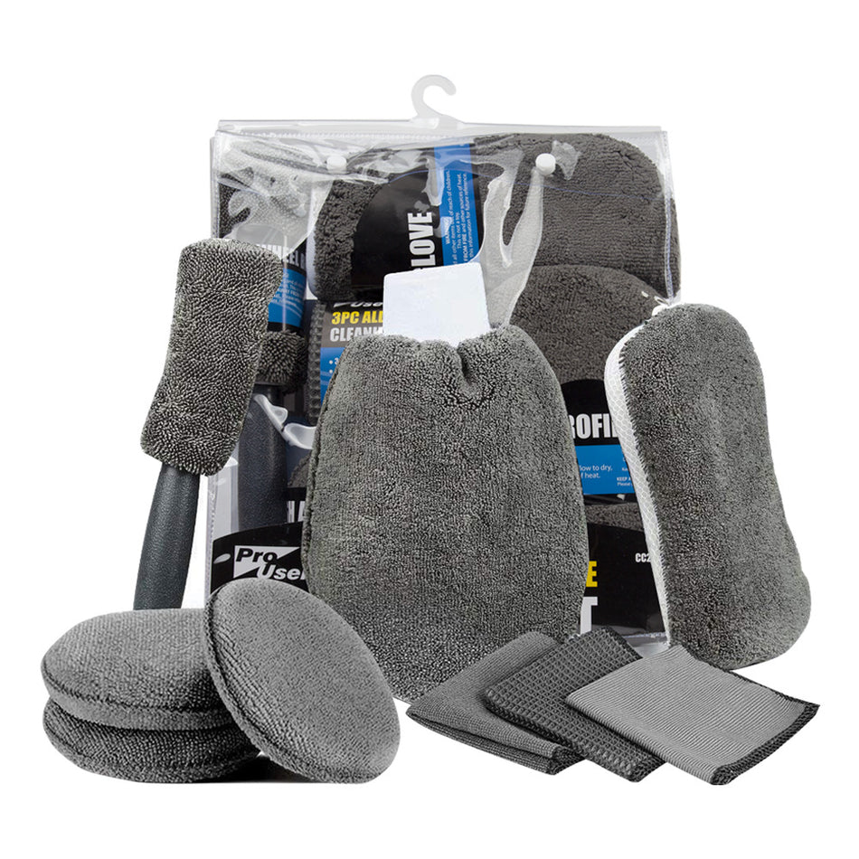 9-Piece Car Cleaning Tool Set Sponge Towel Beauty Kit