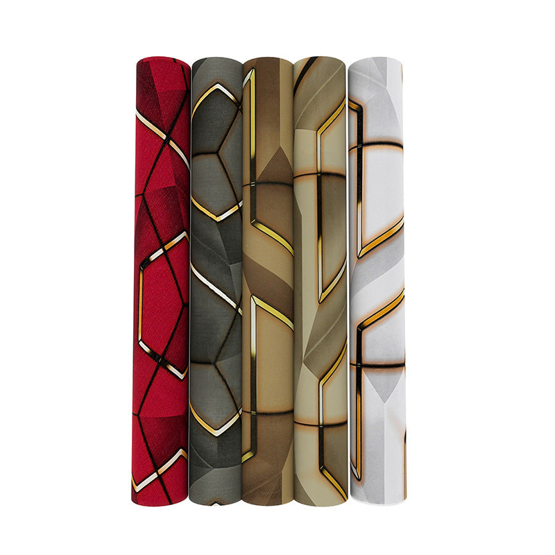 3D Geometric Self-Adhesive Wallpaper for Internet Café & Hotel