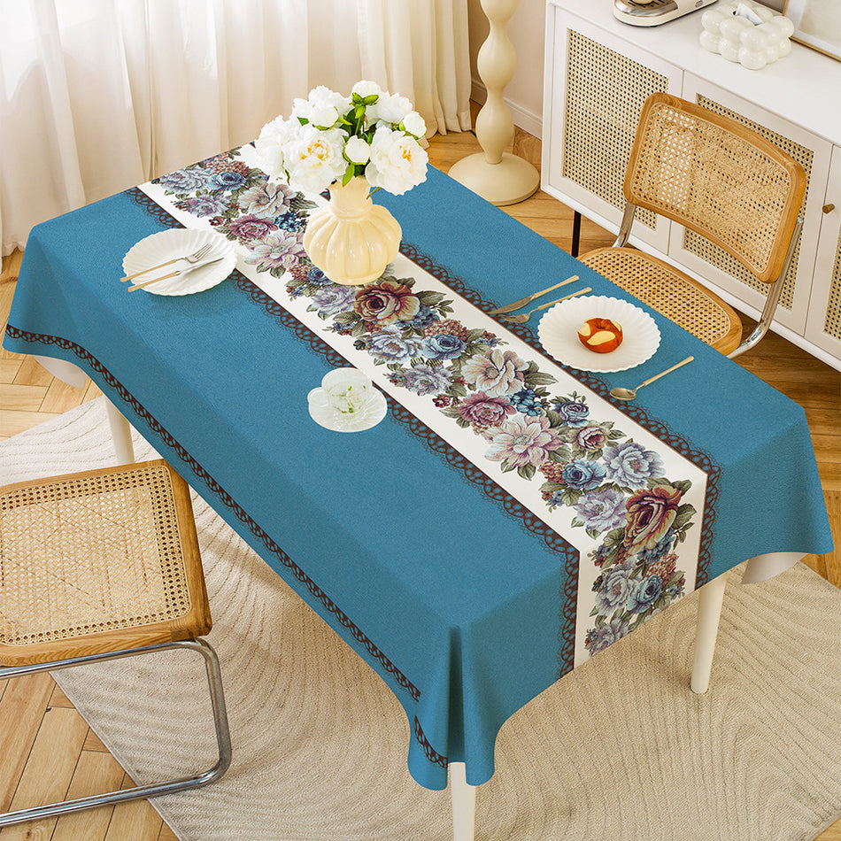 PVC Pastoral Style Wash-Free Rectangular Tablecloth