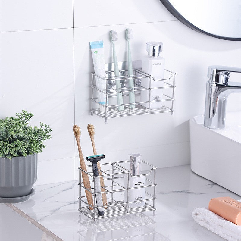 Stainless Steel Wall-Mounted Toothbrush Holder