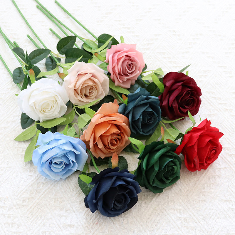 Single Rose with Branch Artificial Flower