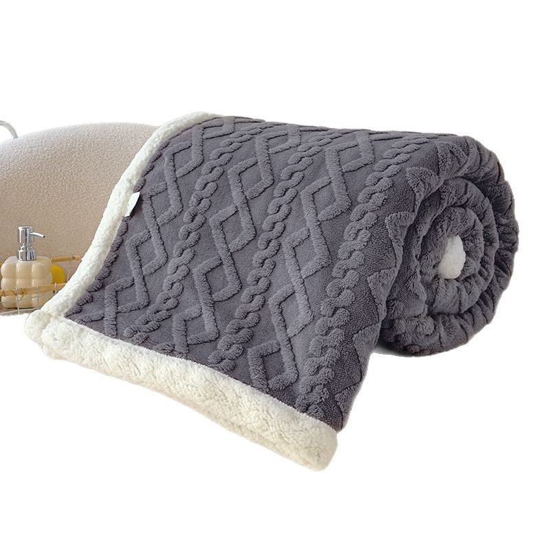 Rhombus Velvet Sofa Blanket – Soft & Decorative Throw
