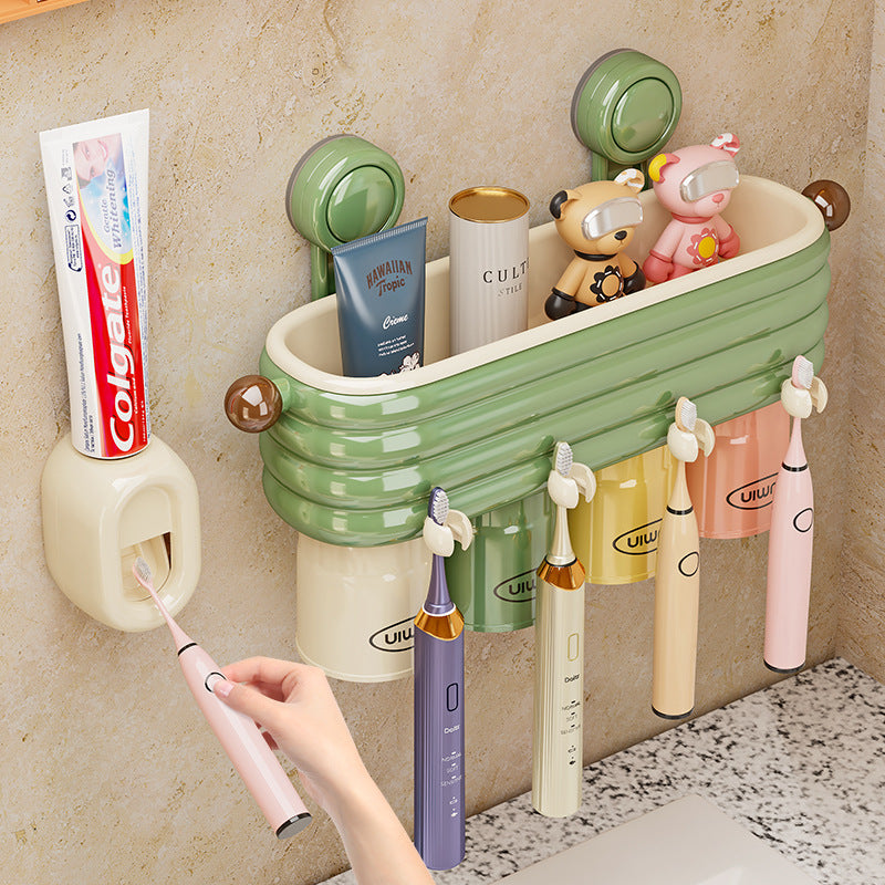 Dopamine Color Wall-Mounted Toothbrush Cup Holder Rack