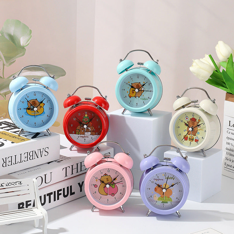 Capibara Kids’ Alarm Clock with Bell & Night Light