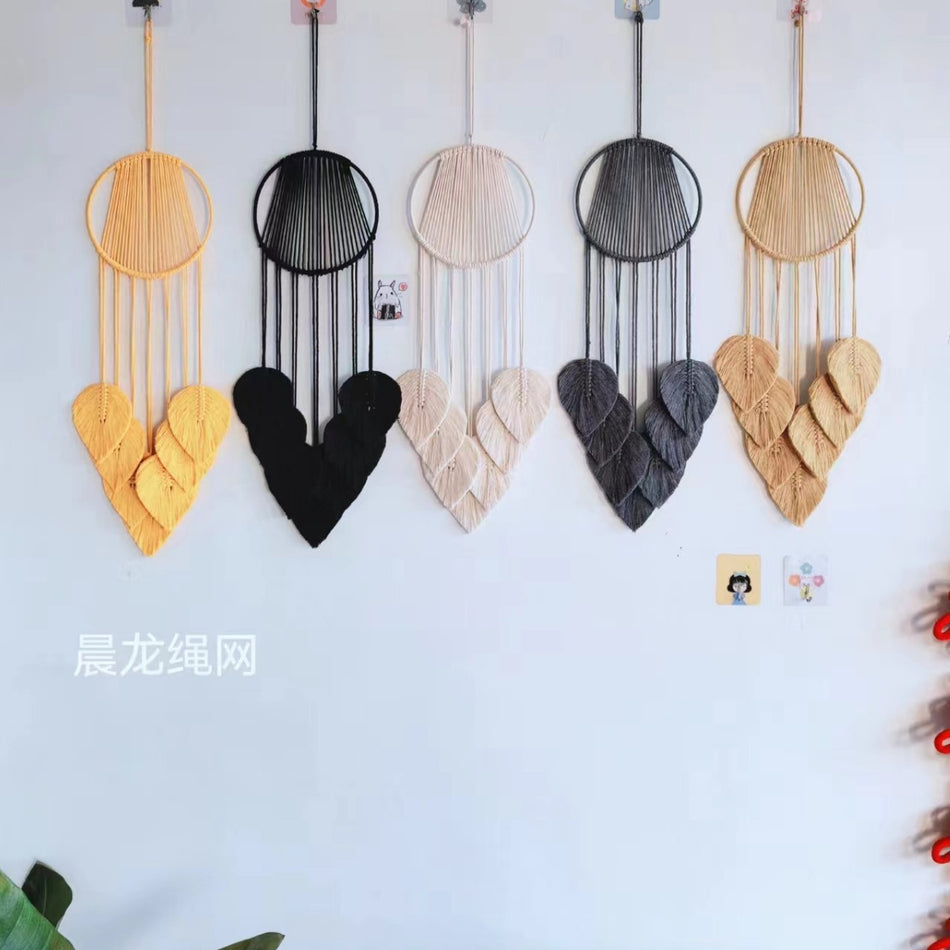 Woven Leaf Wall Tapestry – Dream Catcher Style Decor