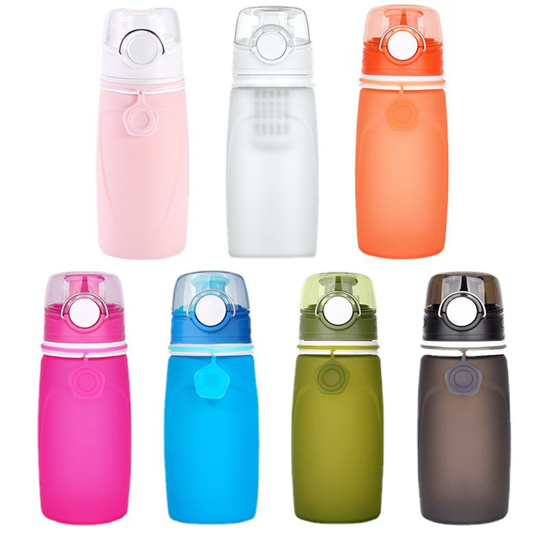 Silicone Folding Student Water Bottle – Heat-Resistant & Durable