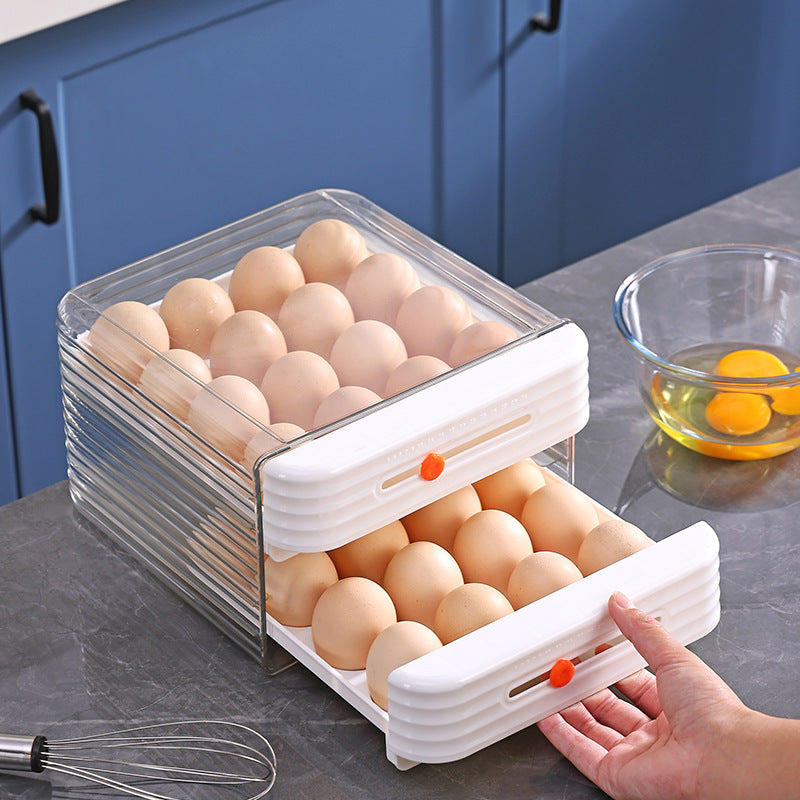 32-Grid Refrigerator Egg Storage Drawer Box