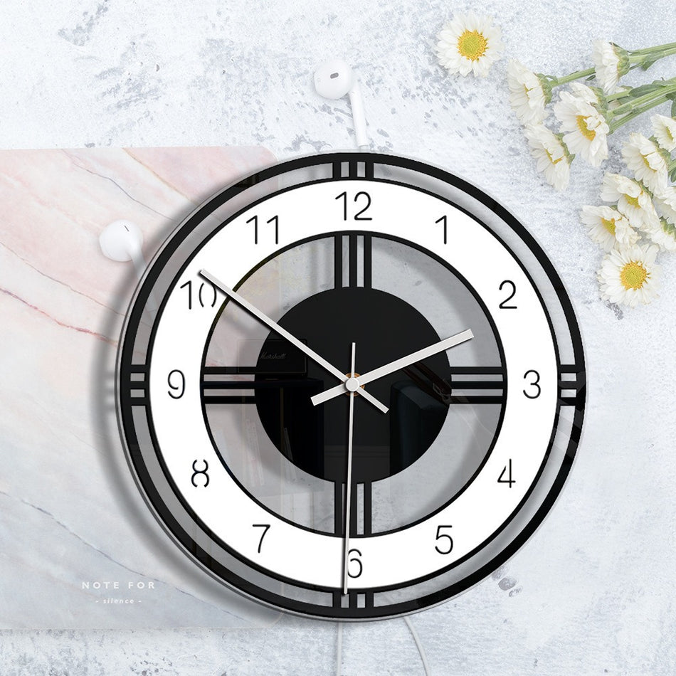 Black and White Round Creative Retro Wall Clock