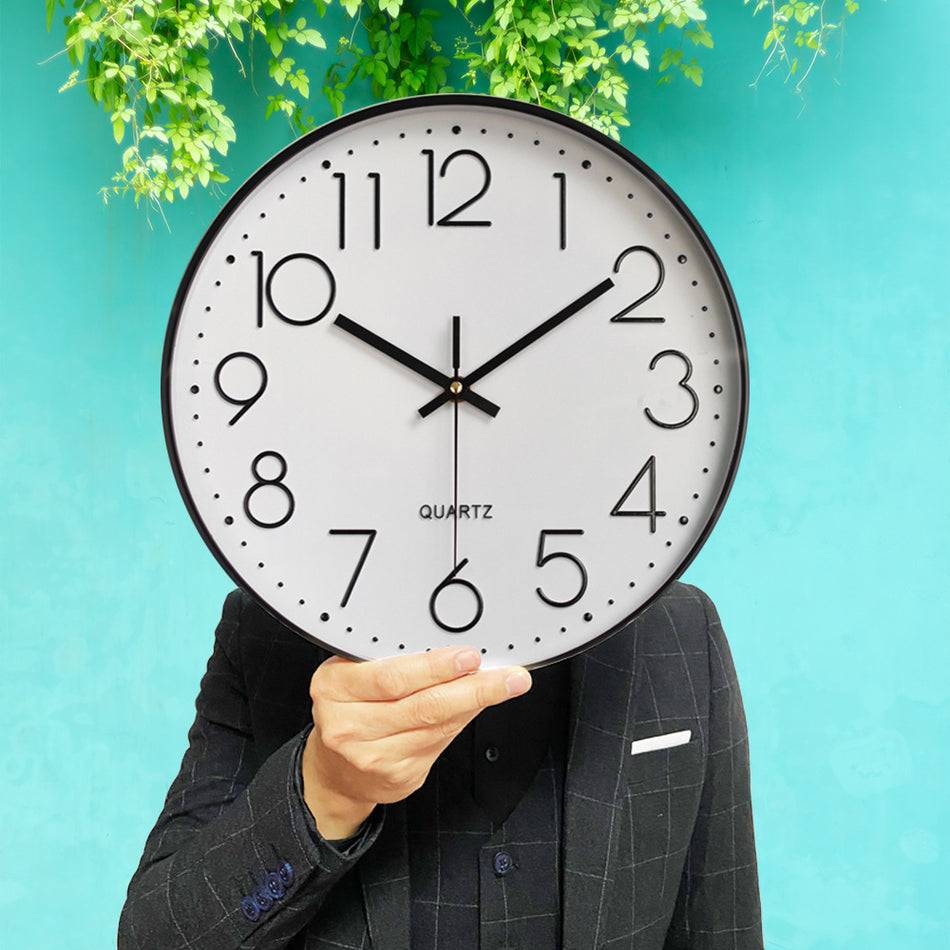 Silent Quartz Wall Clock for Living & Bedroom