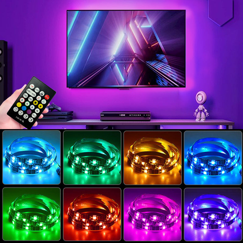 Bluetooth TV LED Backlight – USB RGB Strip with Music Sync, App Control, Gaming Ambience Light, In-Stock Cross-Border