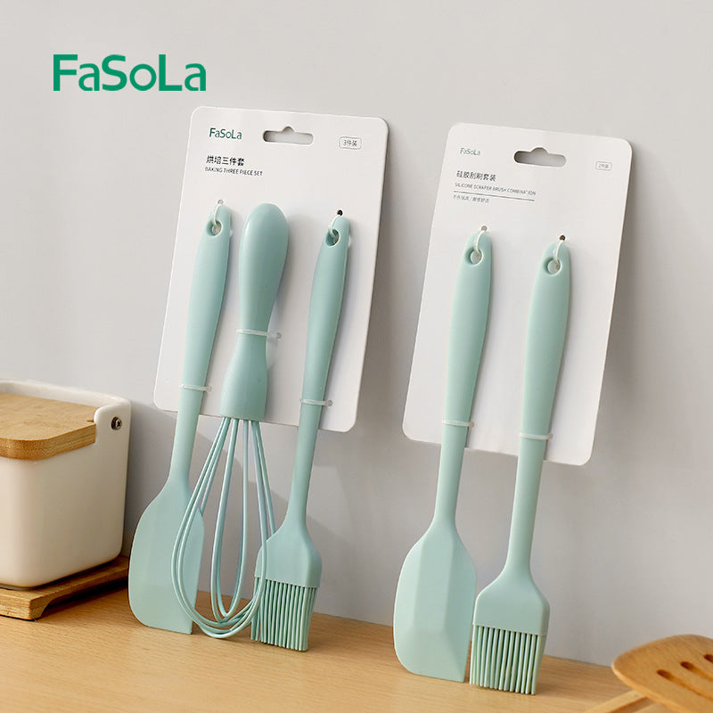 Fasola Silicone Baking Scraper & Barbecue Oil Brush Set