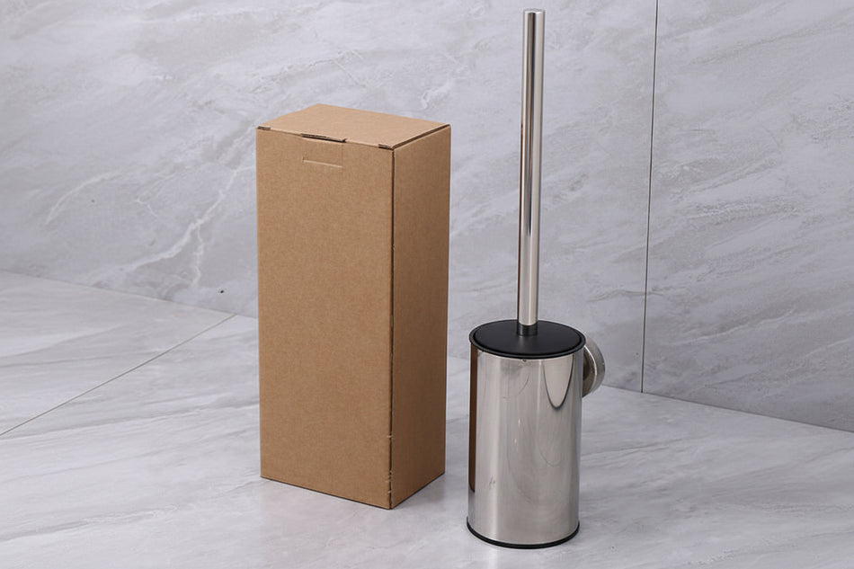 304 Stainless Steel Toilet Brush Set – Floor & Wall Mount