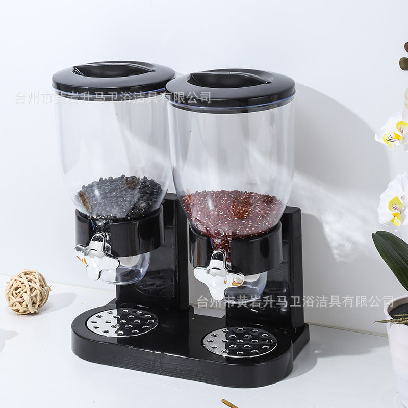 Double Barrel Cereal Dispenser Grain Storage Jar Wholesale