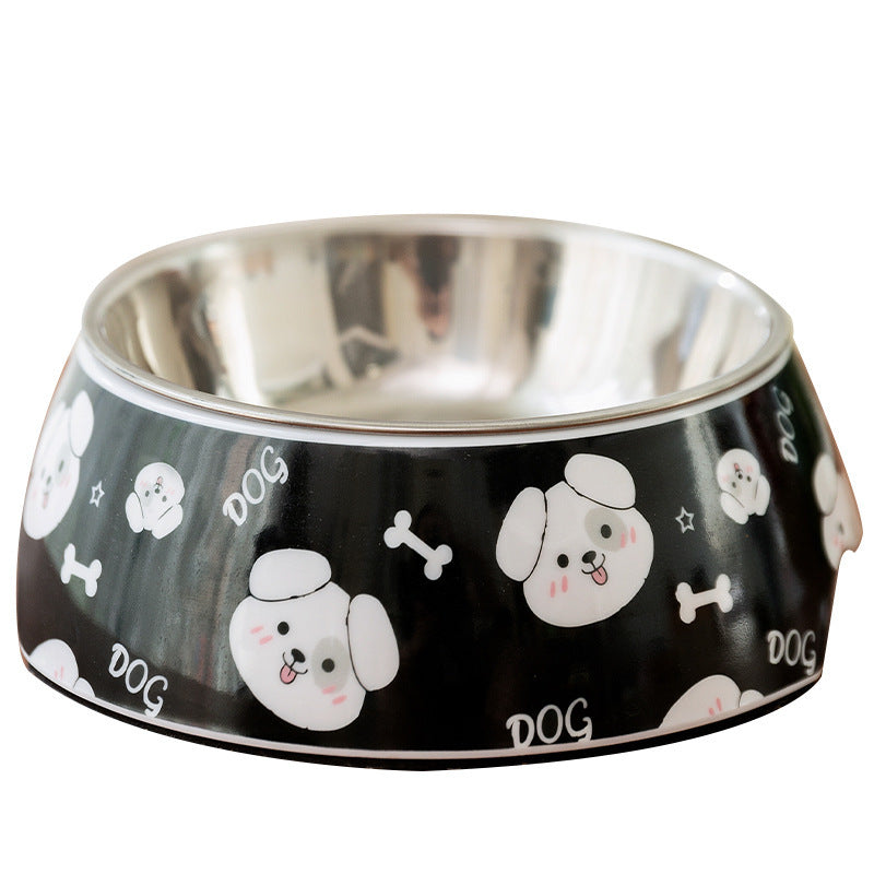 Printed Melamine Double Pet Bowl – Cervical Support Diagonal Bowl for Dogs & Cats Nepal