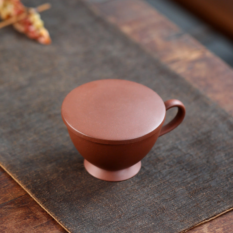 Yixing Purple Mud Tea Master Cup with Lid Handmade Set