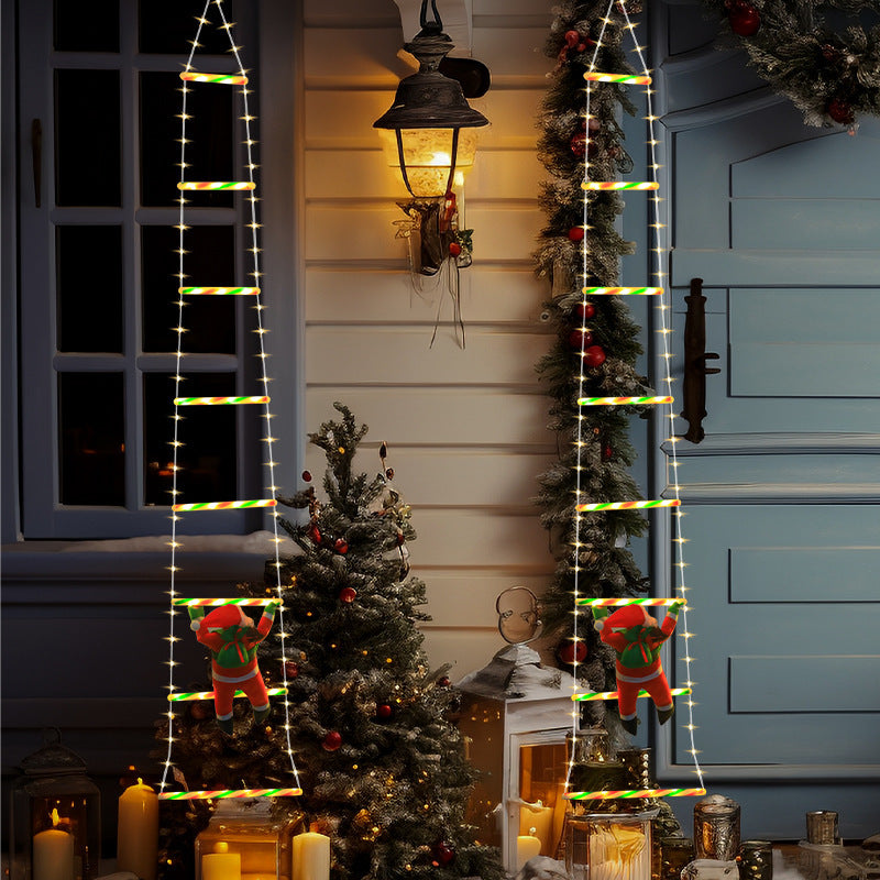 Santa Claus Climbing Ladder LED Christmas String Lights