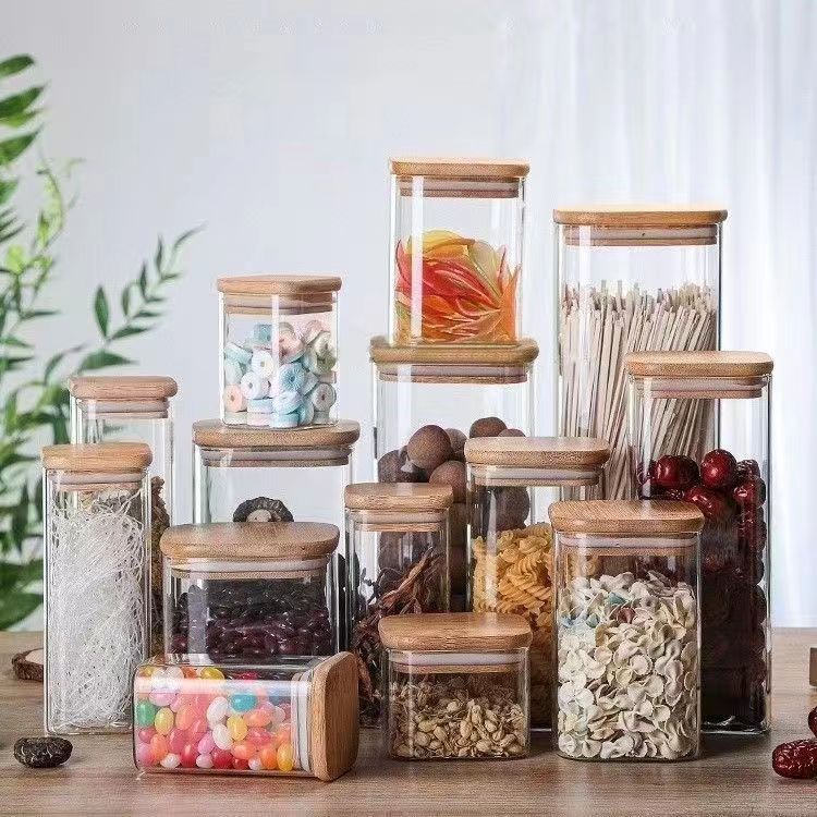 Square Glass Sealed Jar with Lid – Grain Storage