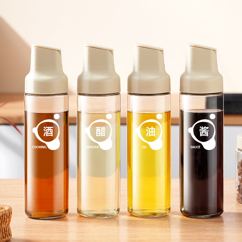 Self-Opening Glass Oil Bottle – Leak-Proof Kitchen Jar