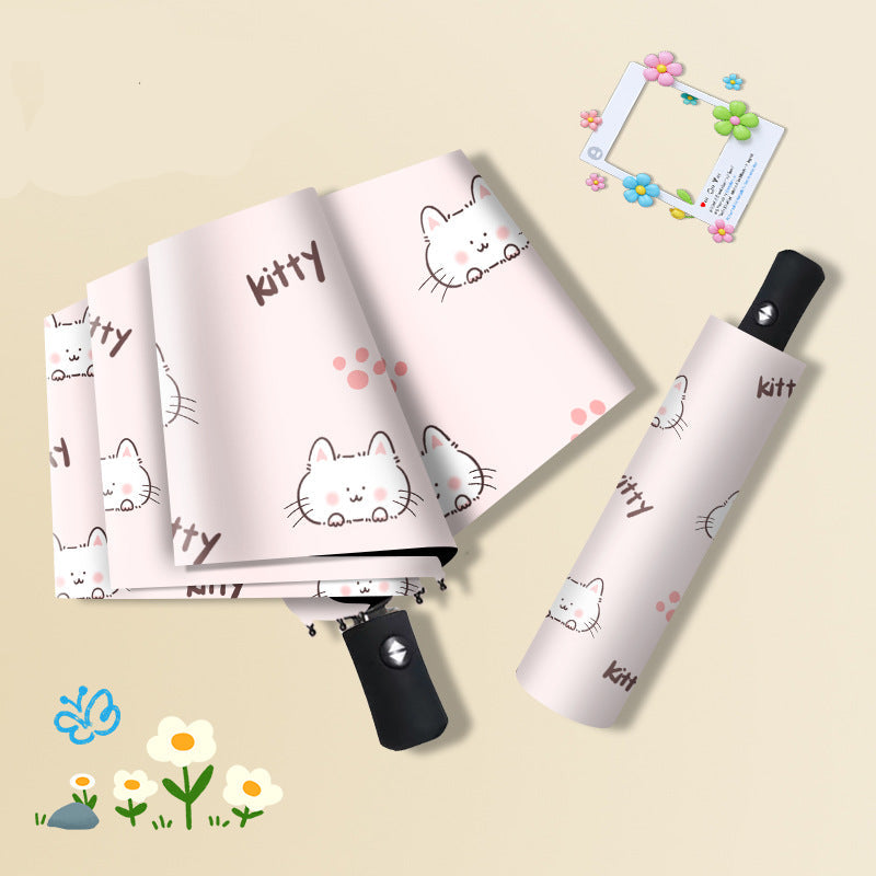 Automatic Folding UV Umbrella – Dual-Use Flower Design