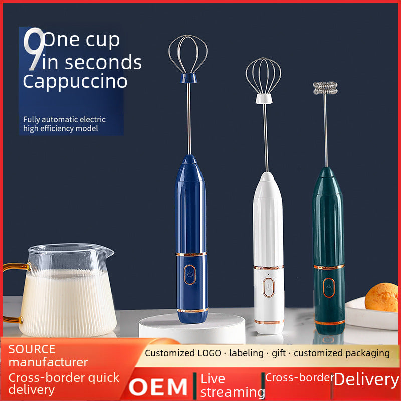 Wireless Electric Milk Frother Handheld Egg Beater