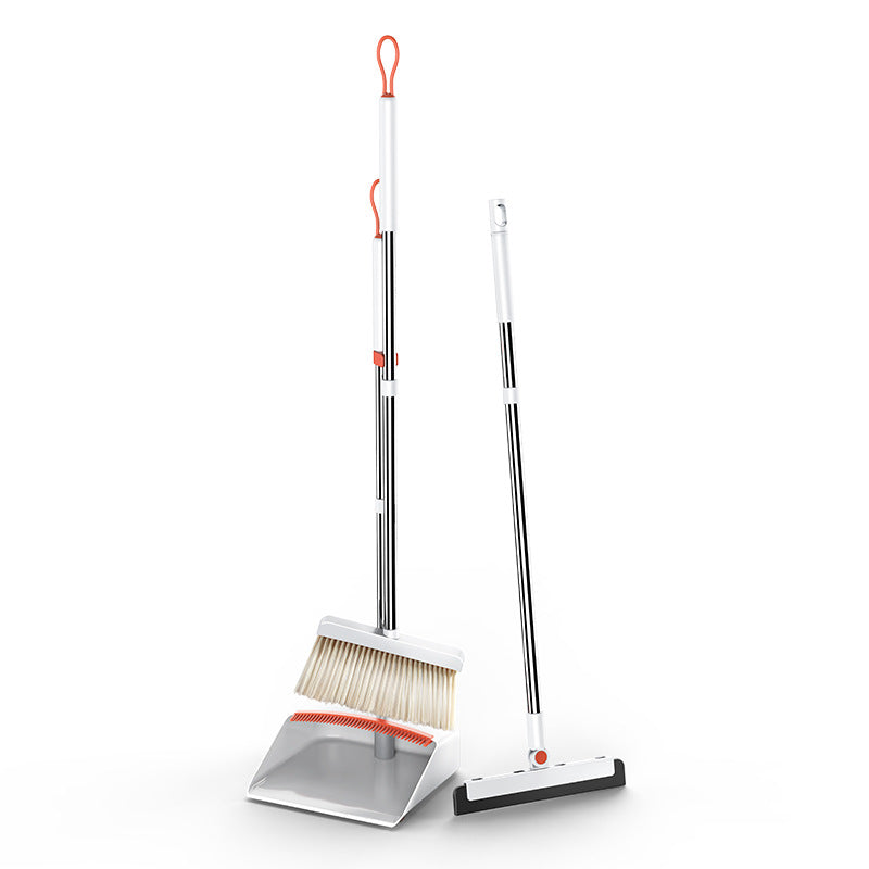 Soft Bristle Broom Dustpan Foldable Hair Magic Squeegee Set