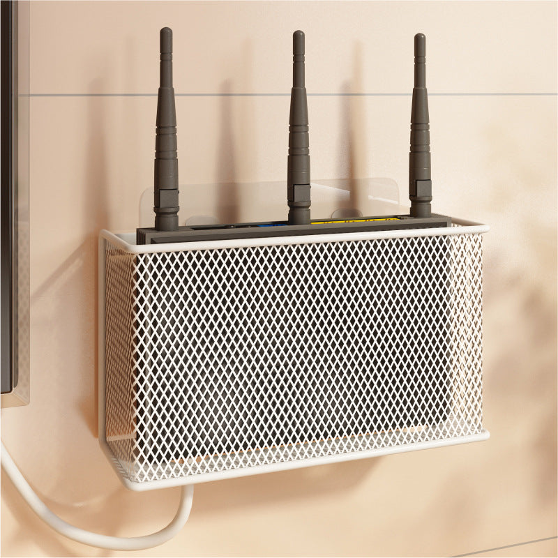 Wall-Mounted Router & Set-Top Box Rack with Heat Dissipation