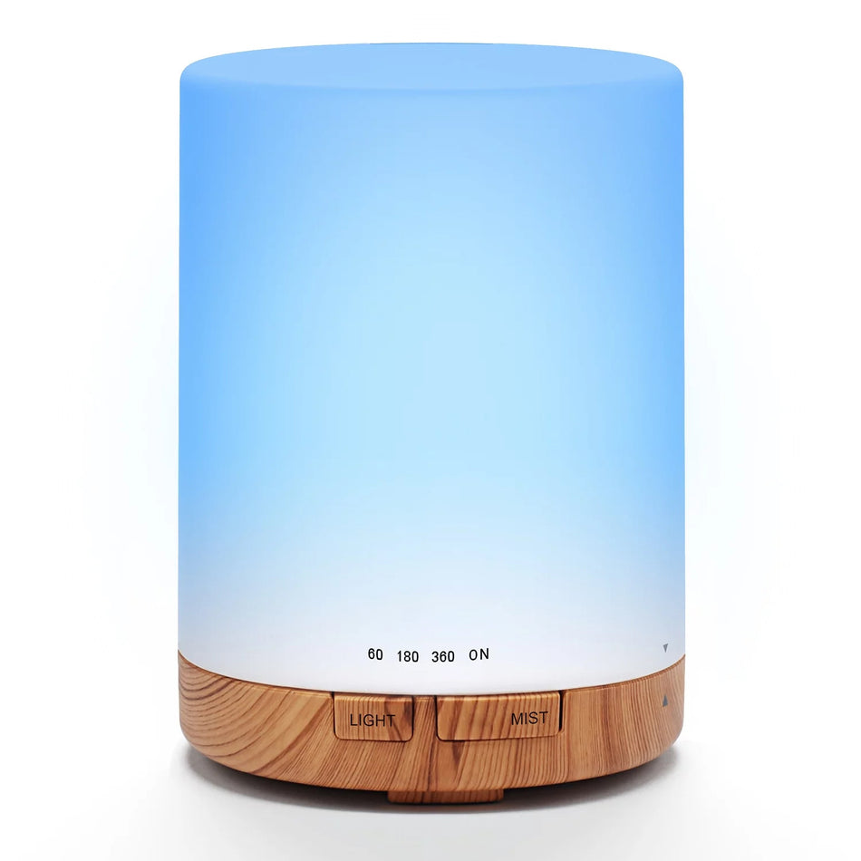 300ml Wood Grain Essential Oil Diffuser with Color Light
