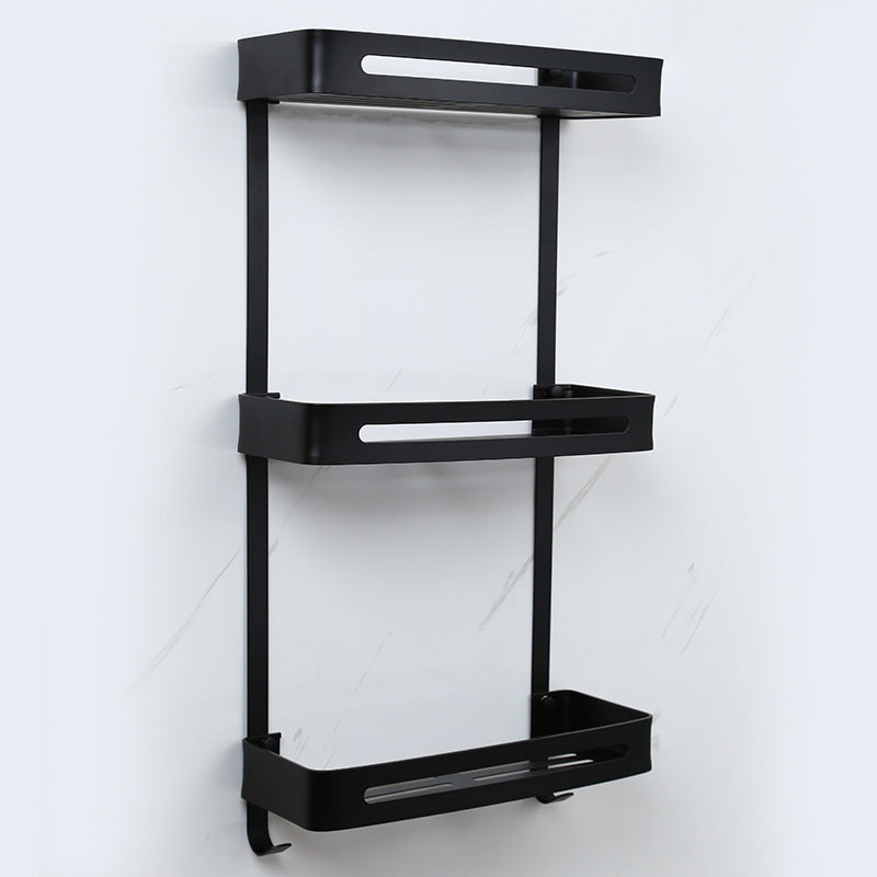 Aluminum Bathroom Shelf Multi-Layer No-Drill Wall Rack