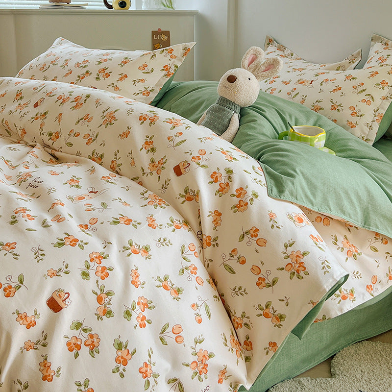 Pure Cotton Bedding Set – Soft 3 & 4-Piece Dormitory Pack
